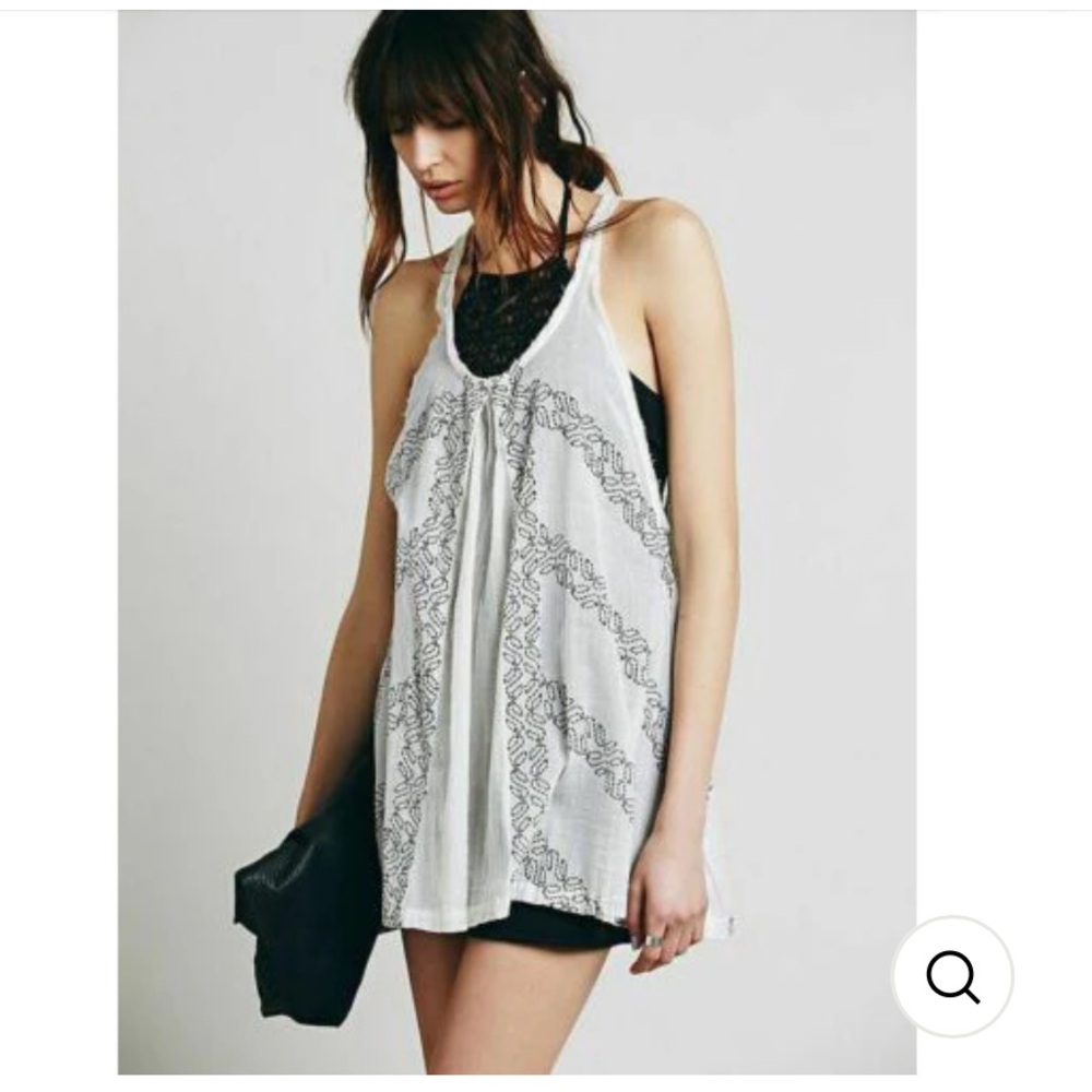 FREE PEOPLE Kaia One Printed Crochet Tunic Top- Size XS
